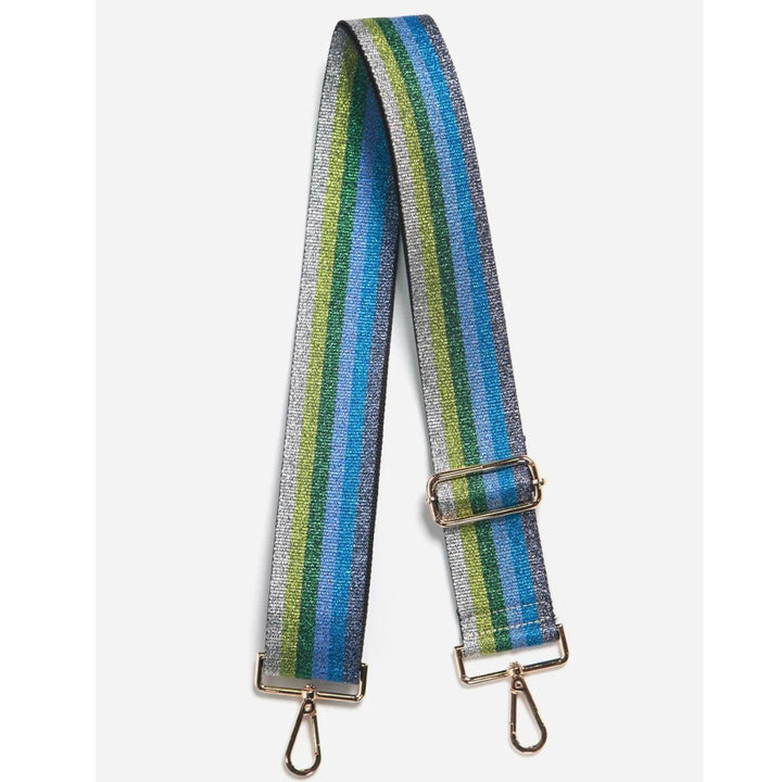 Blue Green Lurex Stripe Bag Strap - Sugarplum Boutique