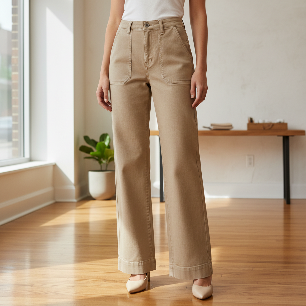 Bobby Stone Wide Leg Cotton Jeans - Sugarplum Boutique