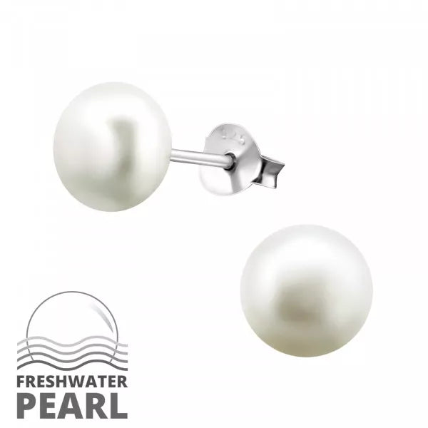 Bottled Sterling Silver Freshwater Pearl Stud Earrings - Sugarplum Boutique