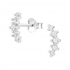 Bottled Sterling Silver Shooting Crystal Stud Earrings - Sugarplum Boutique