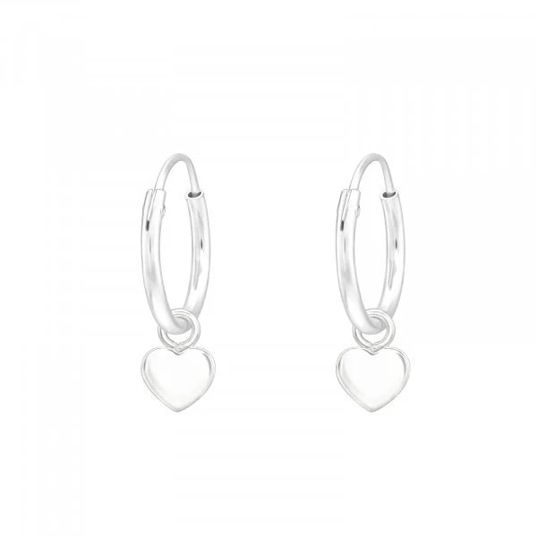 Bottled Sterling Silver Solid Heart Mini Hoop Earrings - Sugarplum Boutique