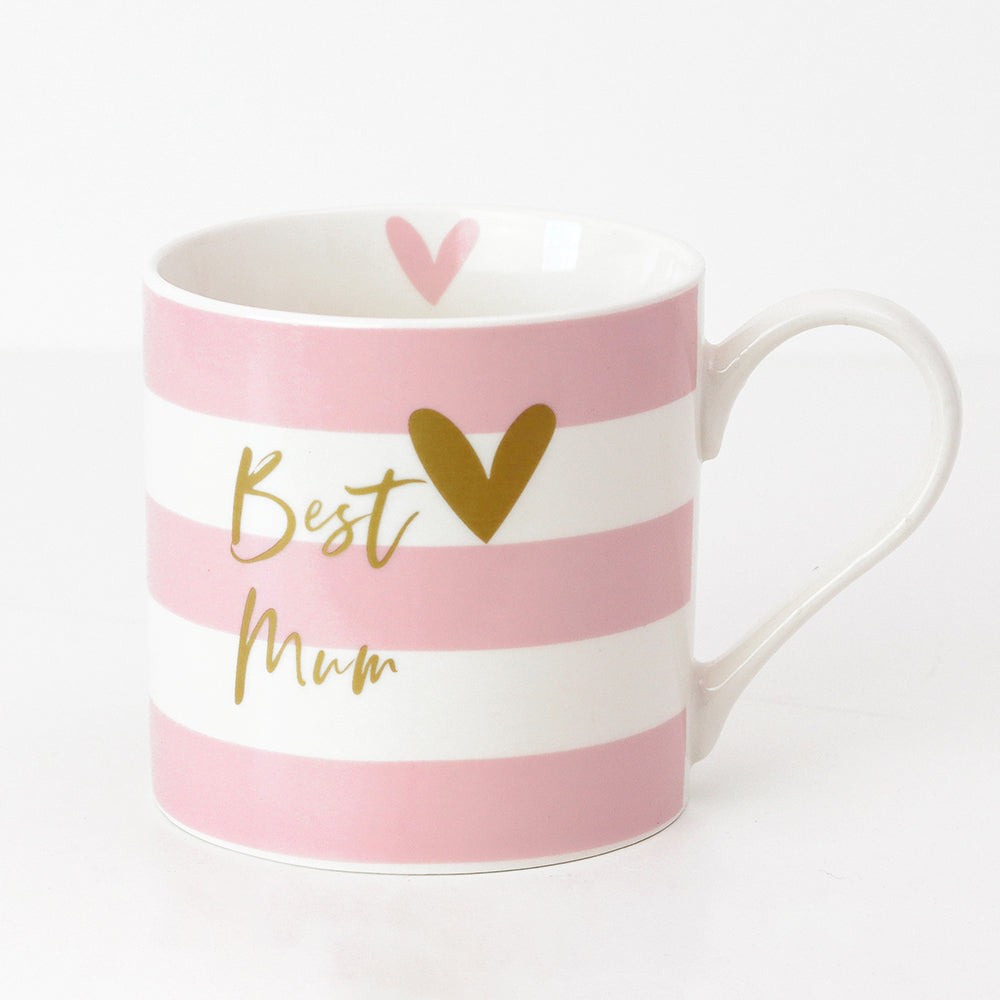 Best Mum Striped Mug - Sugarplum Boutique