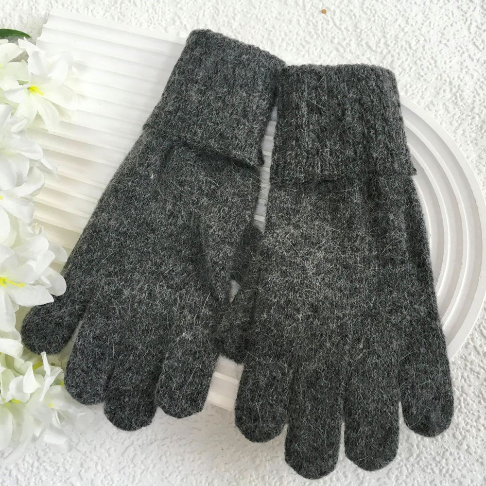 Cable Cuff Charcoal Grey Gloves - Sugarplum Boutique
