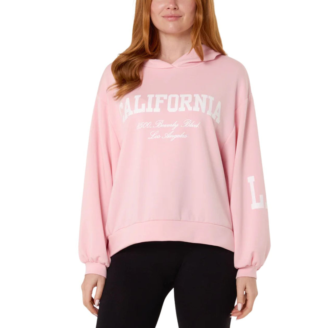 California Light Pink Motif Soft Touch Sweatshirt Hoodie - Sugarplum Boutique