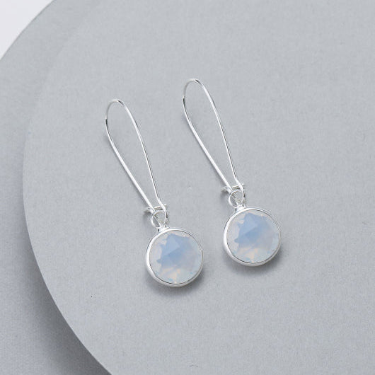 Carly Crystal Drop Earring Silver - Sugarplum Boutique
