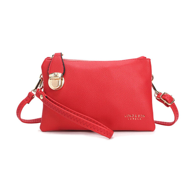 Celia Leather Look Bag Red - Sugarplum Boutique