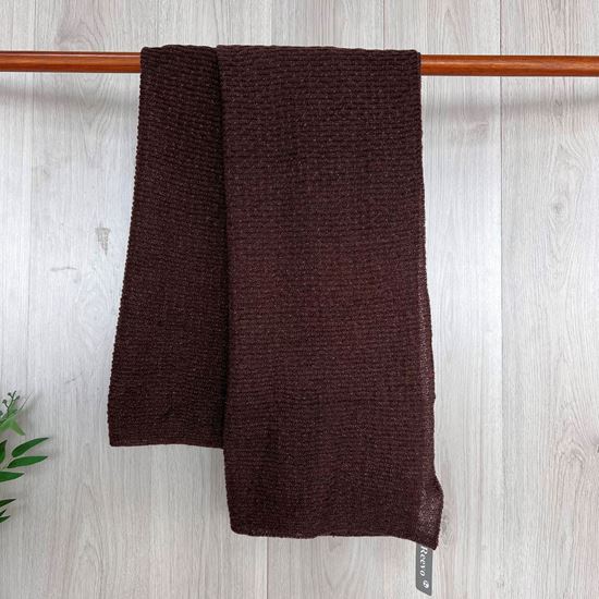 Chaz Chunky Knit Glitter Winter Scarf Chocolate Brown - Sugarplum Boutique