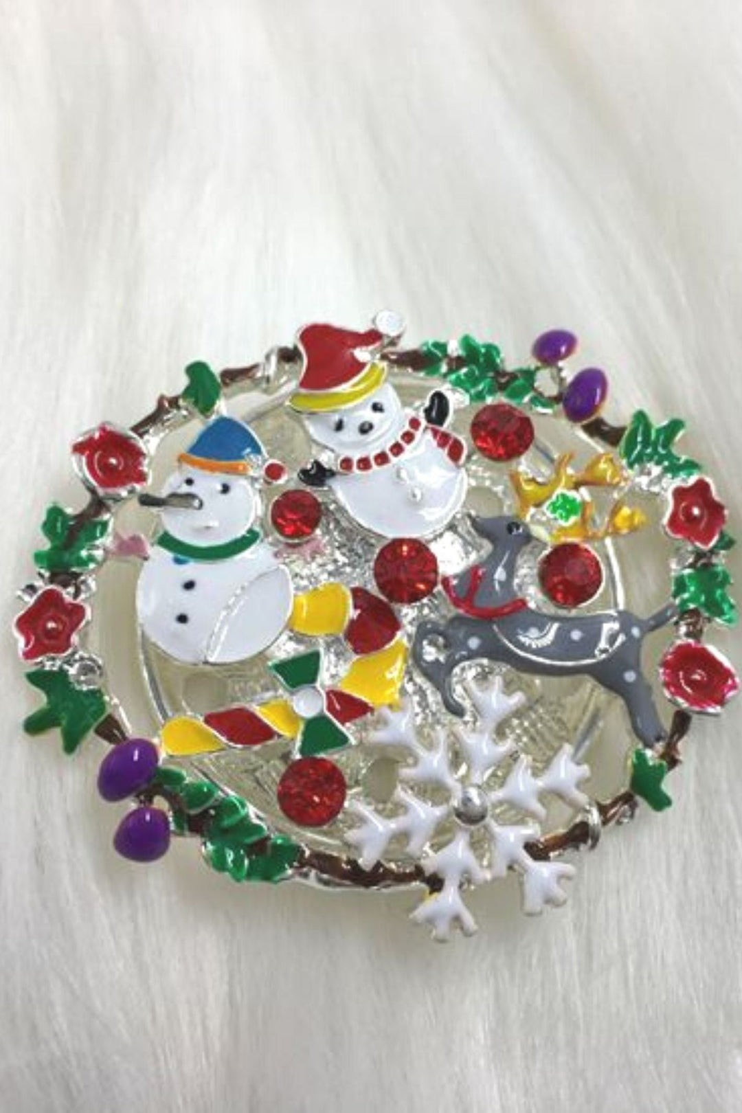 Christmas Magnetic Scarf Brooch Christmas Oval - Sugarplum Boutique