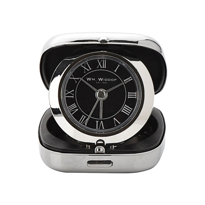 Chrome Fold Up Cushion Shape Alarm Clock Black - Sugarplum Boutique
