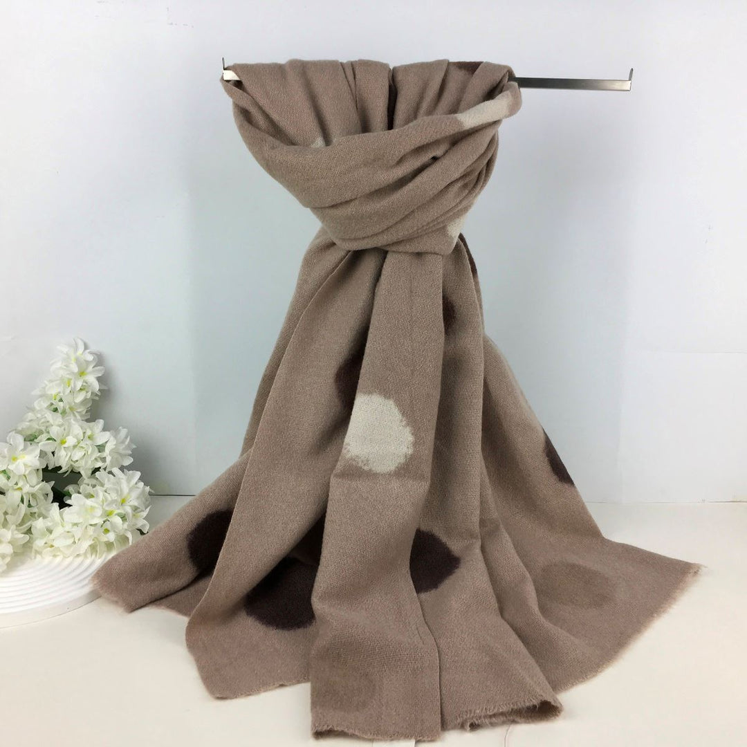 Circles Cosy Brown Wool Mix Winter Scarf - Sugarplum Boutique