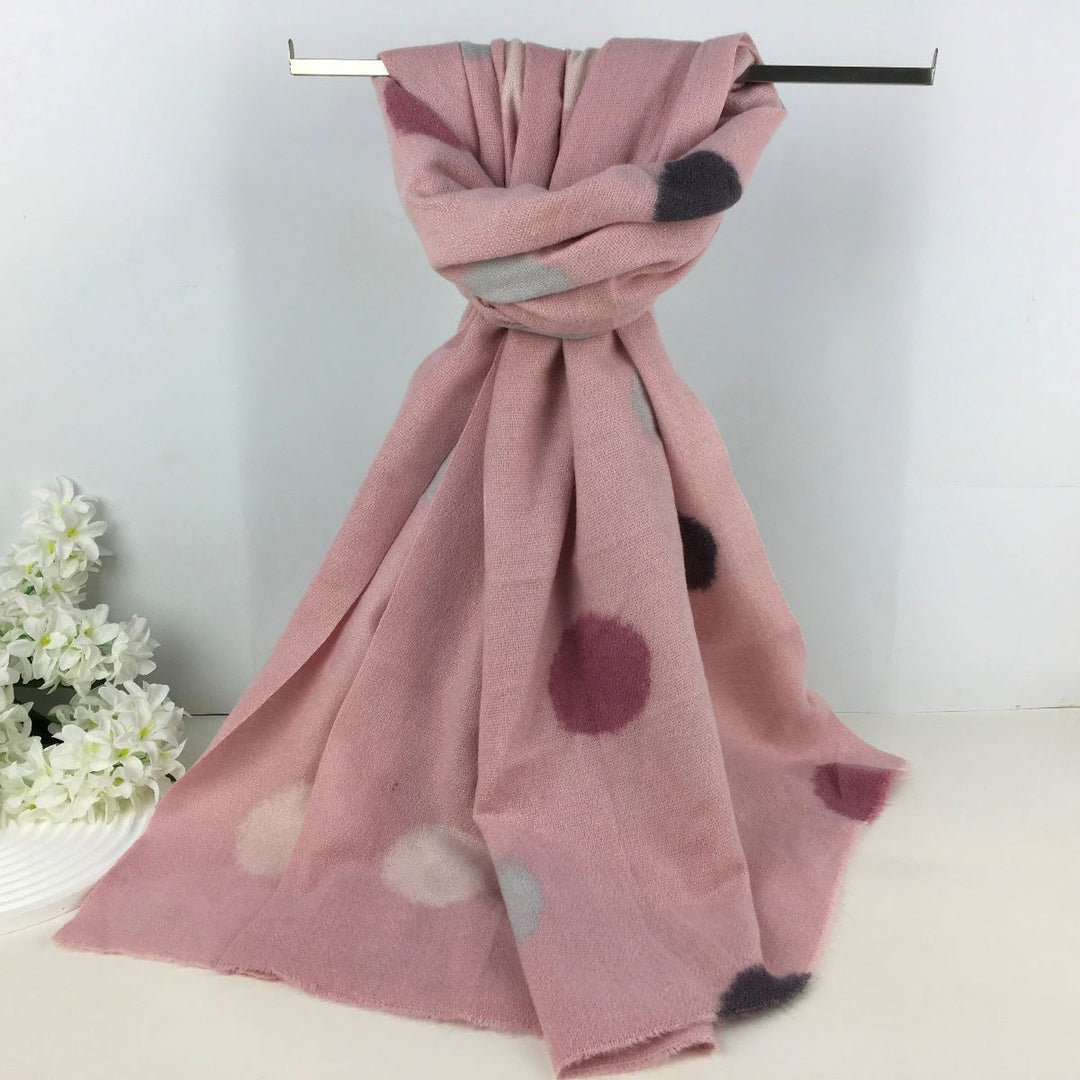 Circles Cosy Pink Wool Mix Winter Scarf - Sugarplum Boutique