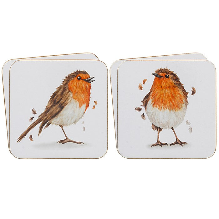 Clemency Bunn Chubby Robin Coasters Set of 4 - Sugarplum Boutique