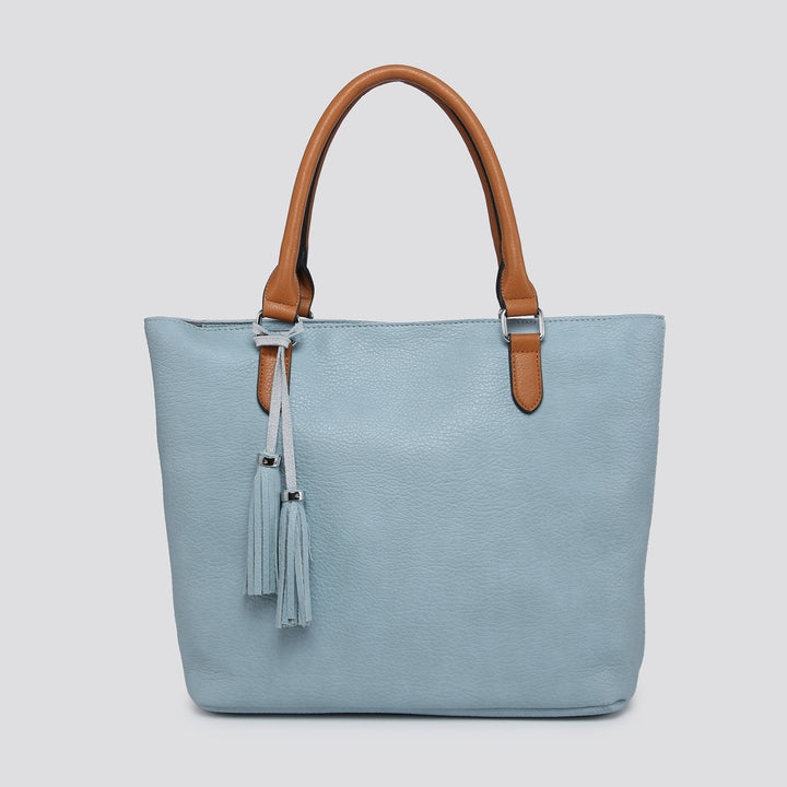 Colorado Faux Leather Two Piece Bag Set Duck Egg Blue - Sugarplum Boutique