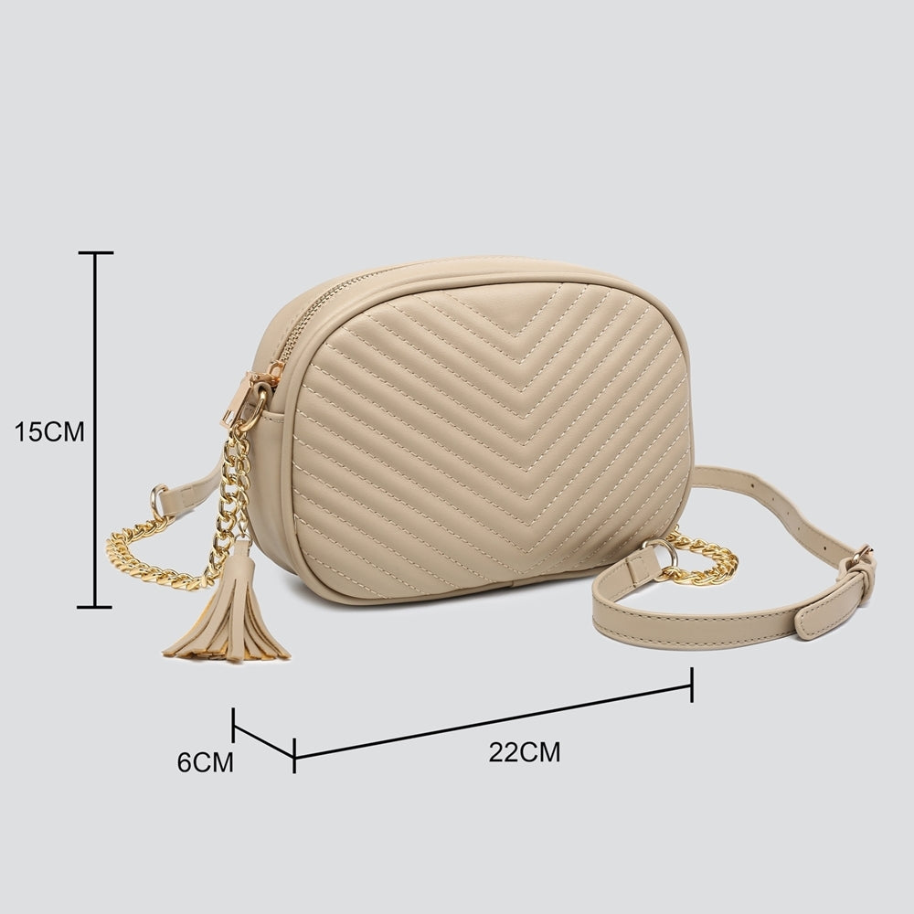 Cross Body Stone Handbag With Chain - Sugarplum Boutique