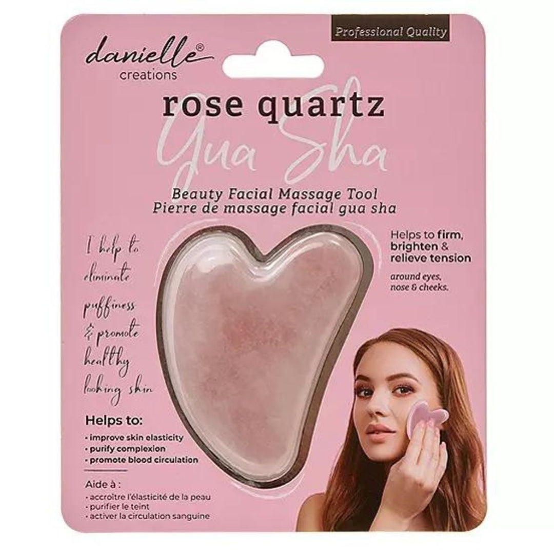 Danielle Gua Sha Face Massage Tool Rose Quartz - Sugarplum Boutique