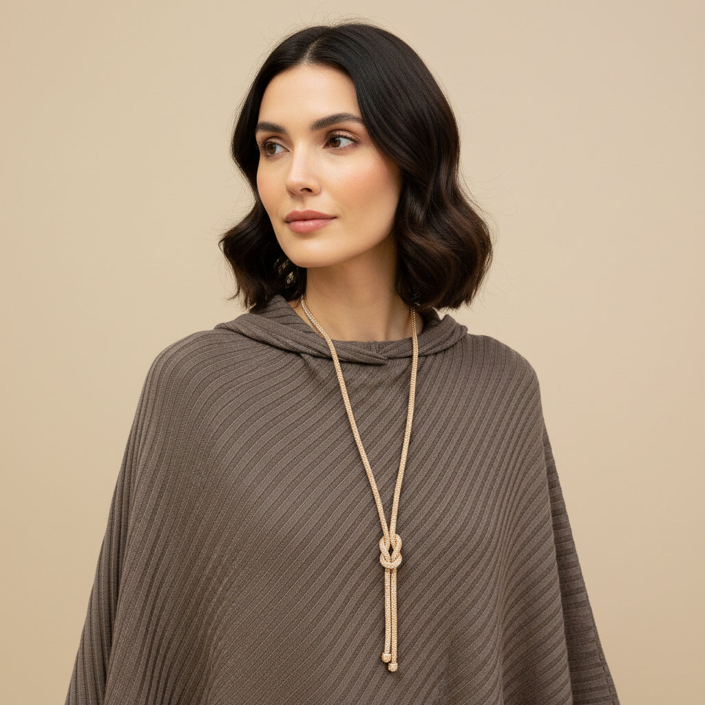 Davis Rose Gold Diamante Knot Necklace - Sugarplum Boutique