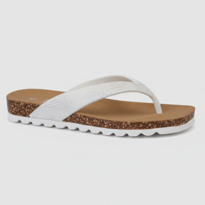 Dawn White Summer Flip Flop Sandals - Sugarplum Boutique
