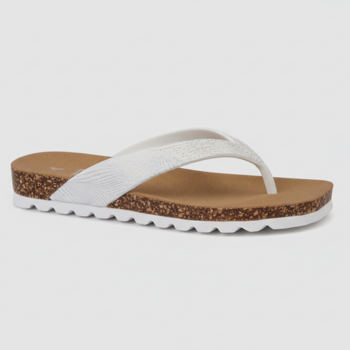 Dawn White Summer Flip Flop Sandals - Sugarplum Boutique
