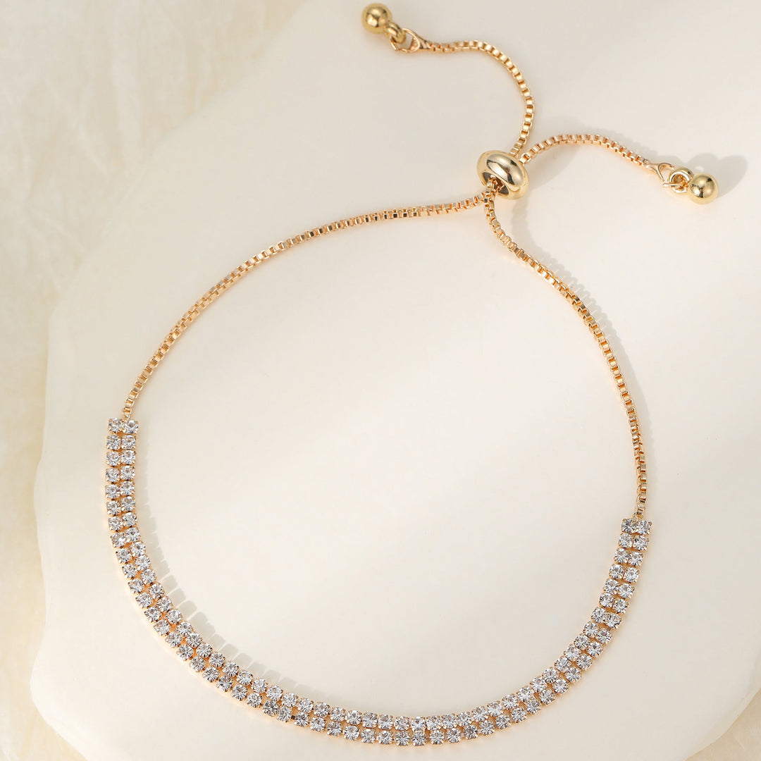 Diamante Gold Style Tennis Friendship Bracelet - Sugarplum Boutique
