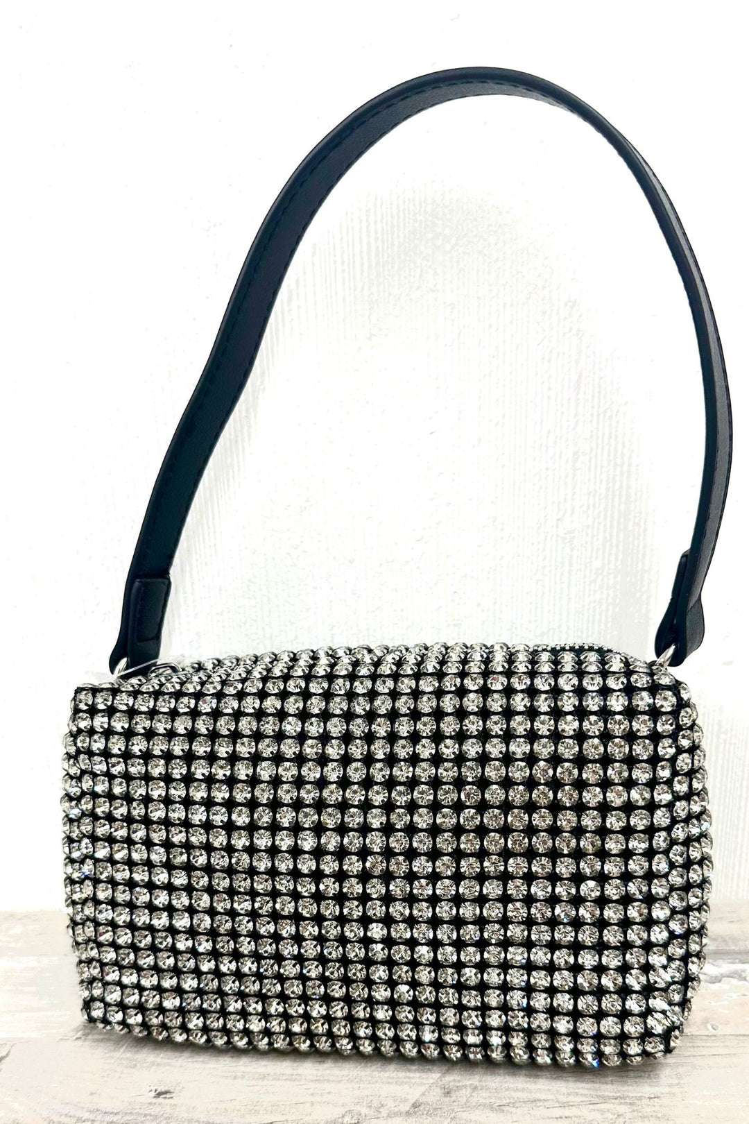 Diamante Handbag Black - Sugarplum Boutique