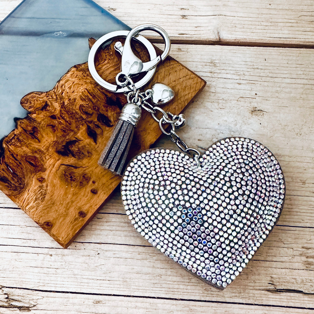 Diamante Heart Keyring Aurora Borealis – Sugarplum Boutique Home