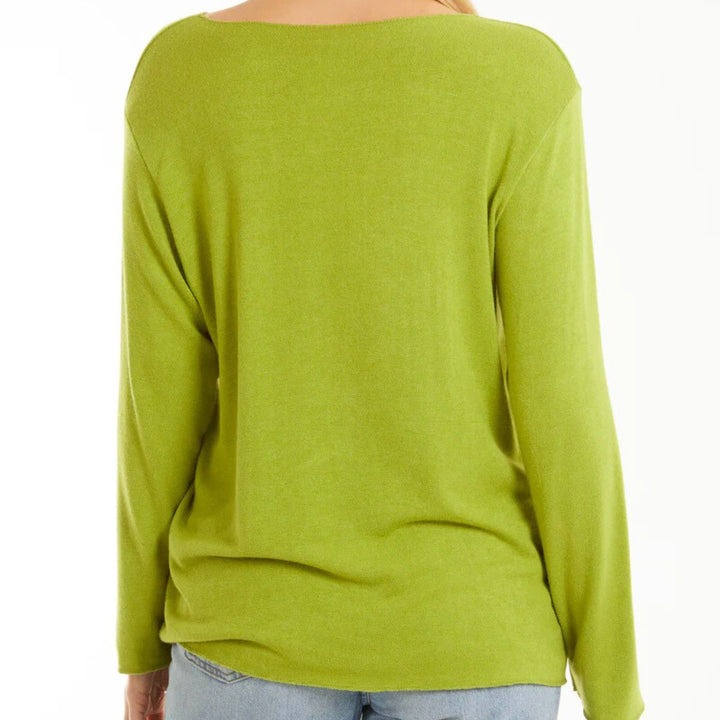 Diamante Star Light Knit Jumper Lime Green - Sugarplum Boutique