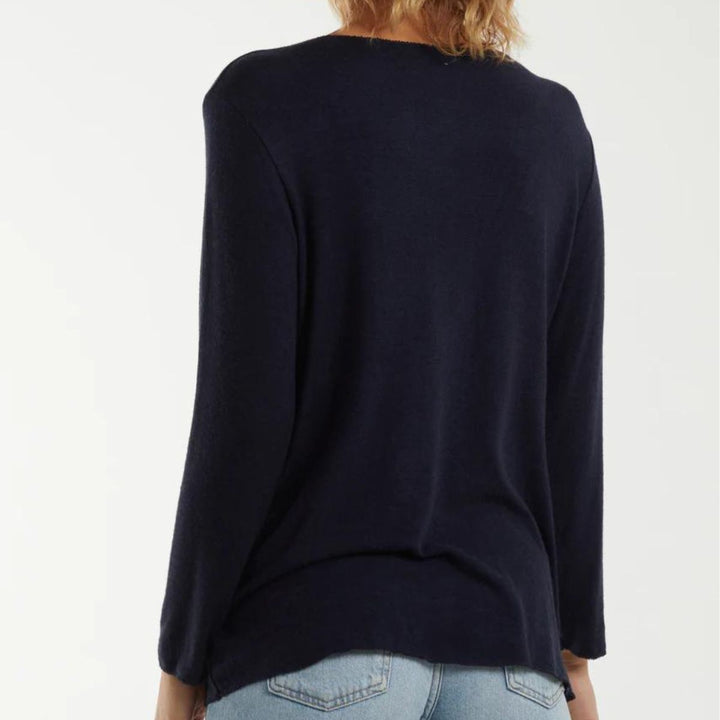 Diamante Star Navy Blue Light Knit Jumper - Sugarplum Boutique
