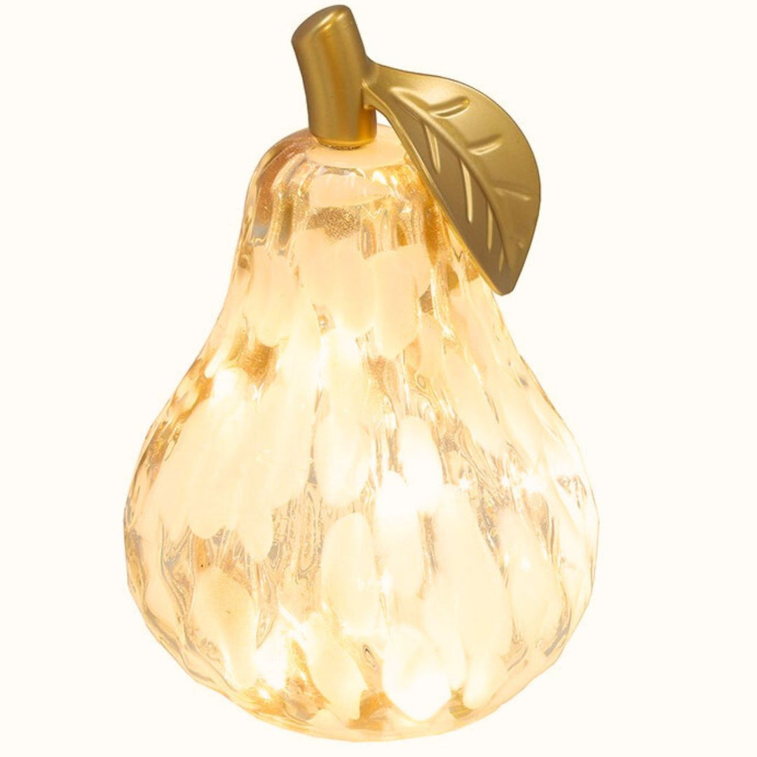 Diamond Cut LED Pear Mottle Amber - Sugarplum Boutique