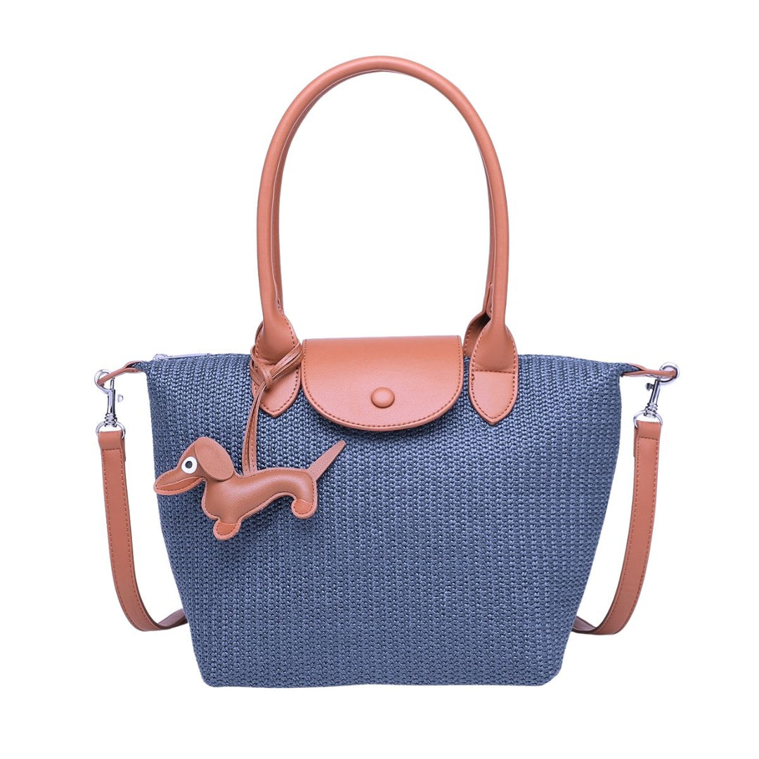Digby Blue Straw Shopper - Sugarplum Boutique
