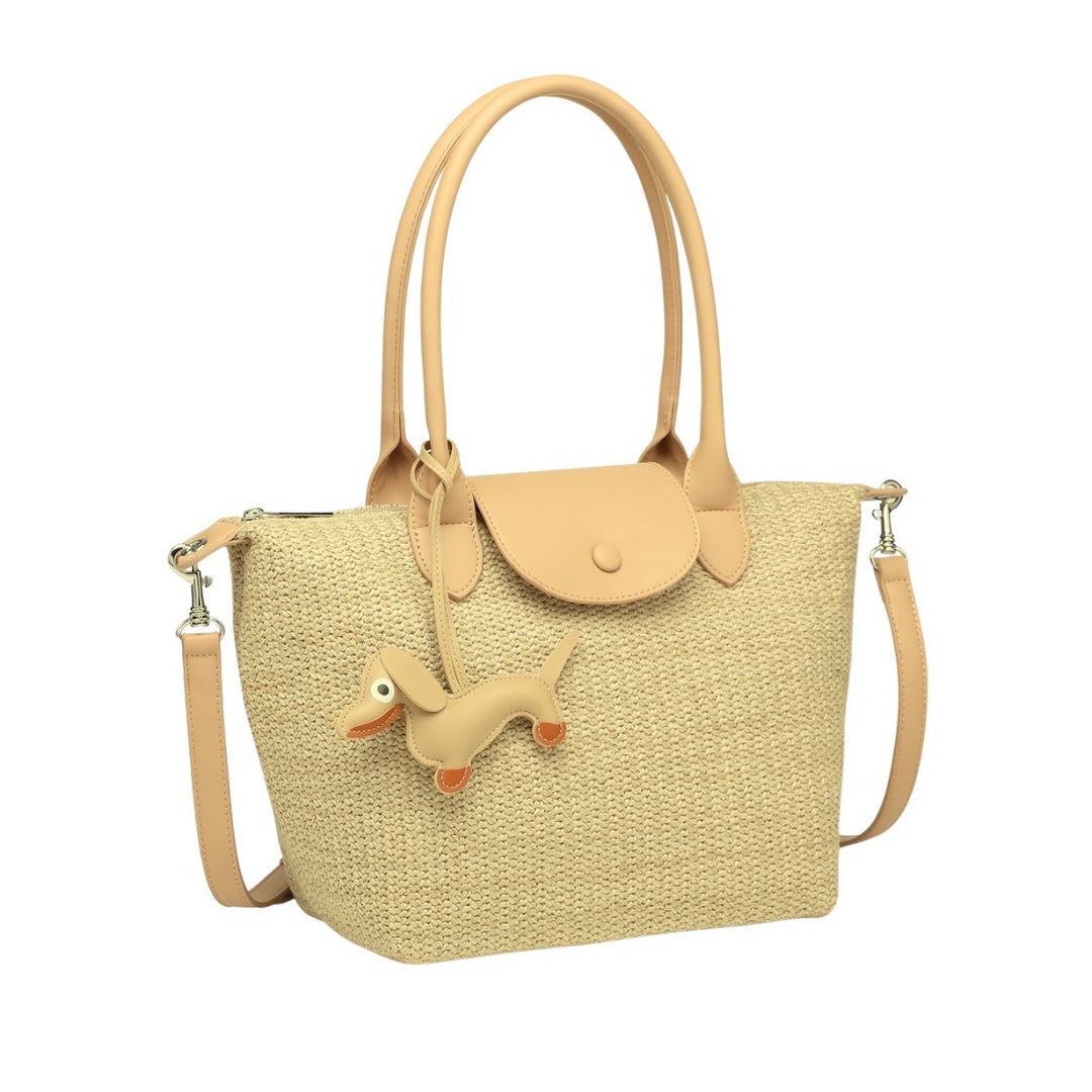 Digby Cream Straw Shopper - Sugarplum Boutique
