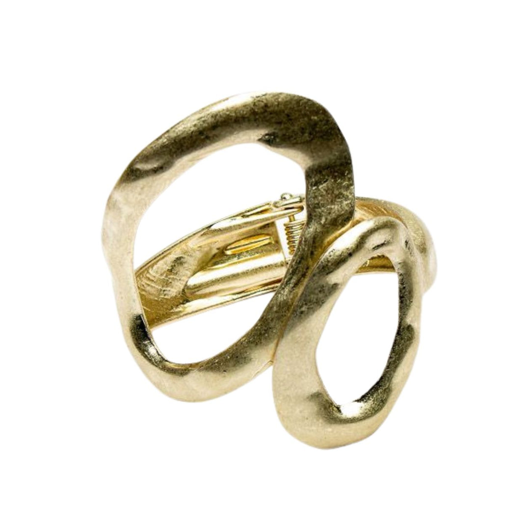 Digby Gold Twin Looped Hinged Bangle - Sugarplum Boutique