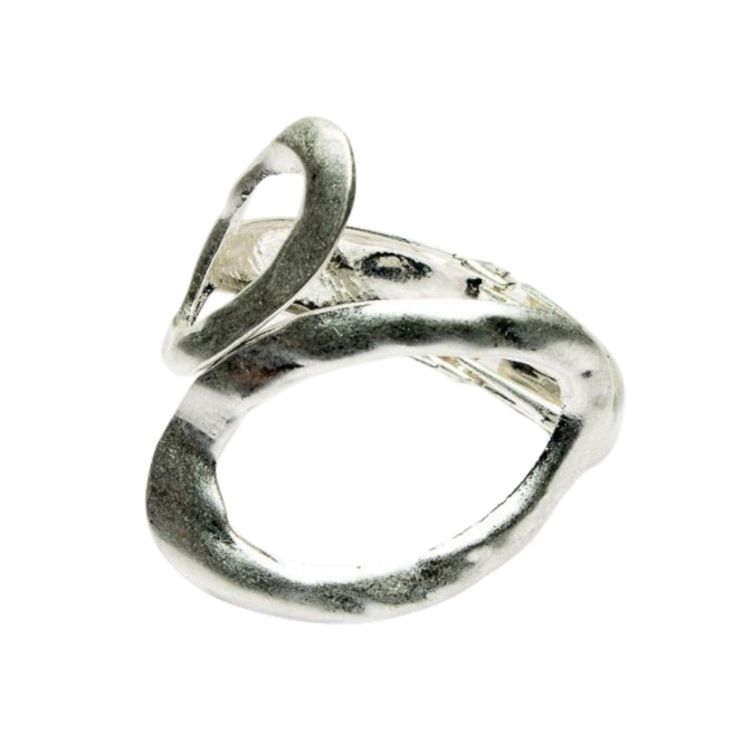 Digby Silver Twin Looped Hinged Bangle - Sugarplum Boutique