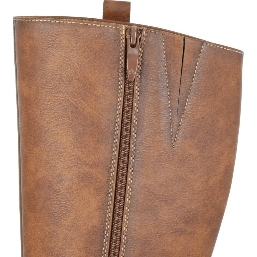 Dolores Inside Zip High Leg Tan Brown Long Boot - Sugarplum Boutique