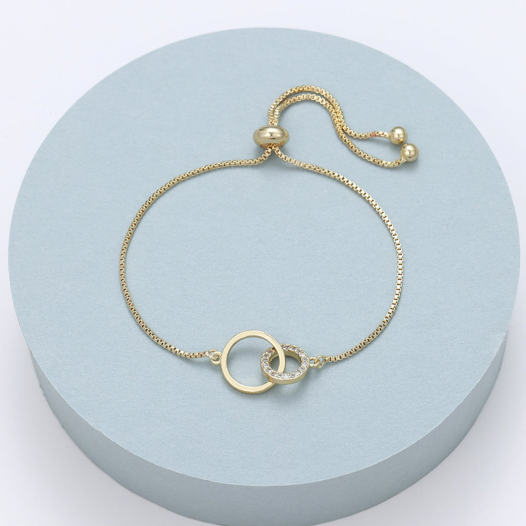 Double Circle Friendship Bracelet Gold - Sugarplum Boutique