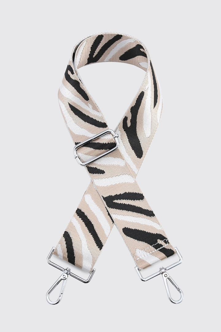 Double Zebra Print Interchangeable Bag Strap Ivory - Sugarplum Boutique