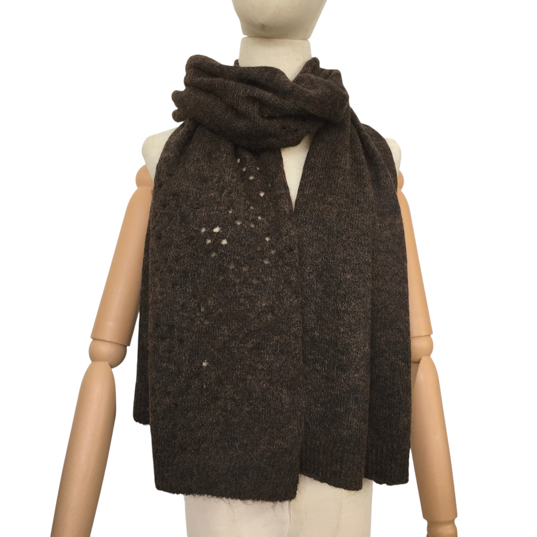 Eilish Wool Mix Chocolate Brown Winter Scarf - Sugarplum Boutique