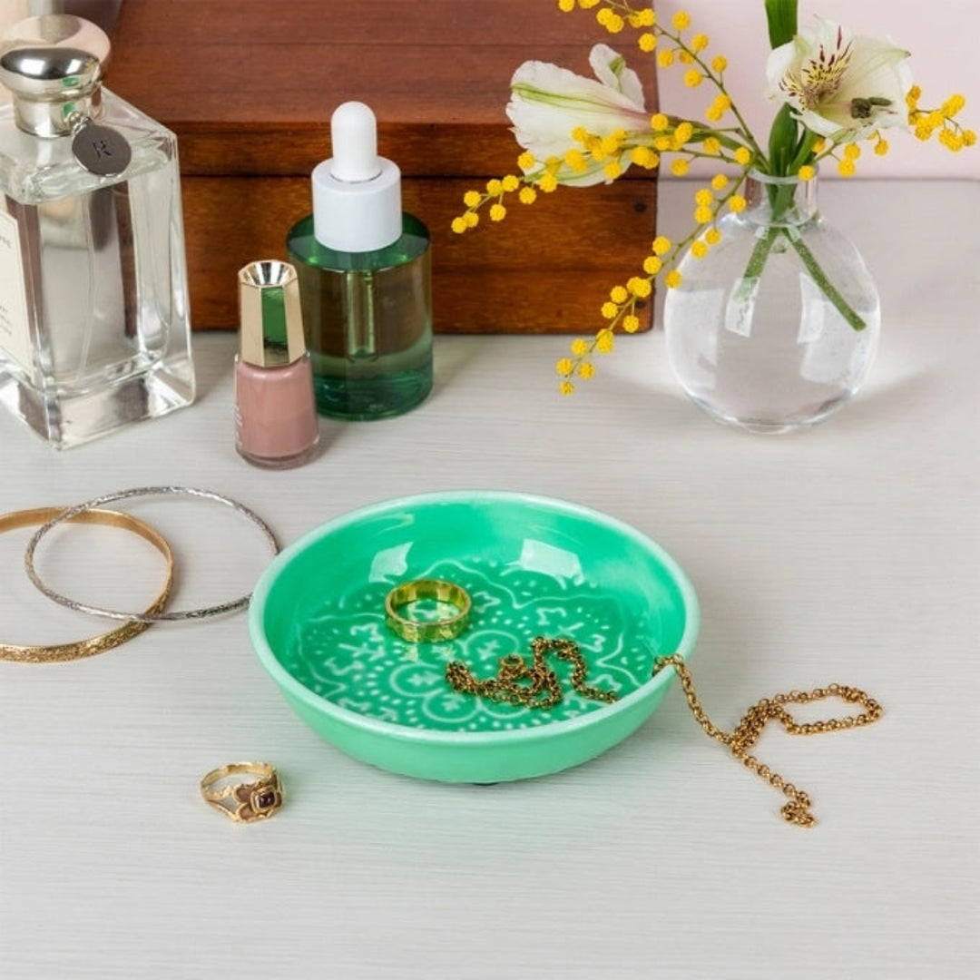 Enamel Trinket Dish Green 10cm - Sugarplum Boutique
