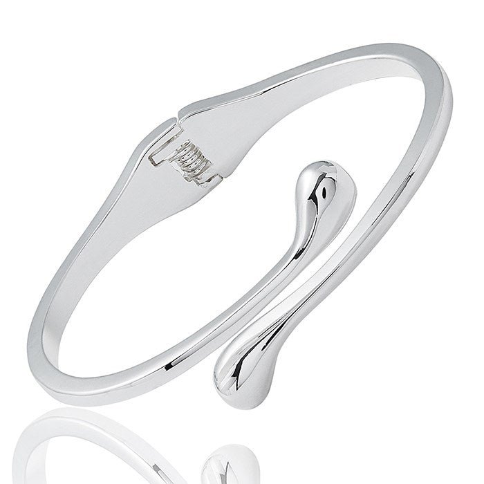 Equilibrium Raindrops Silver Plated Bangle - Sugarplum Boutique