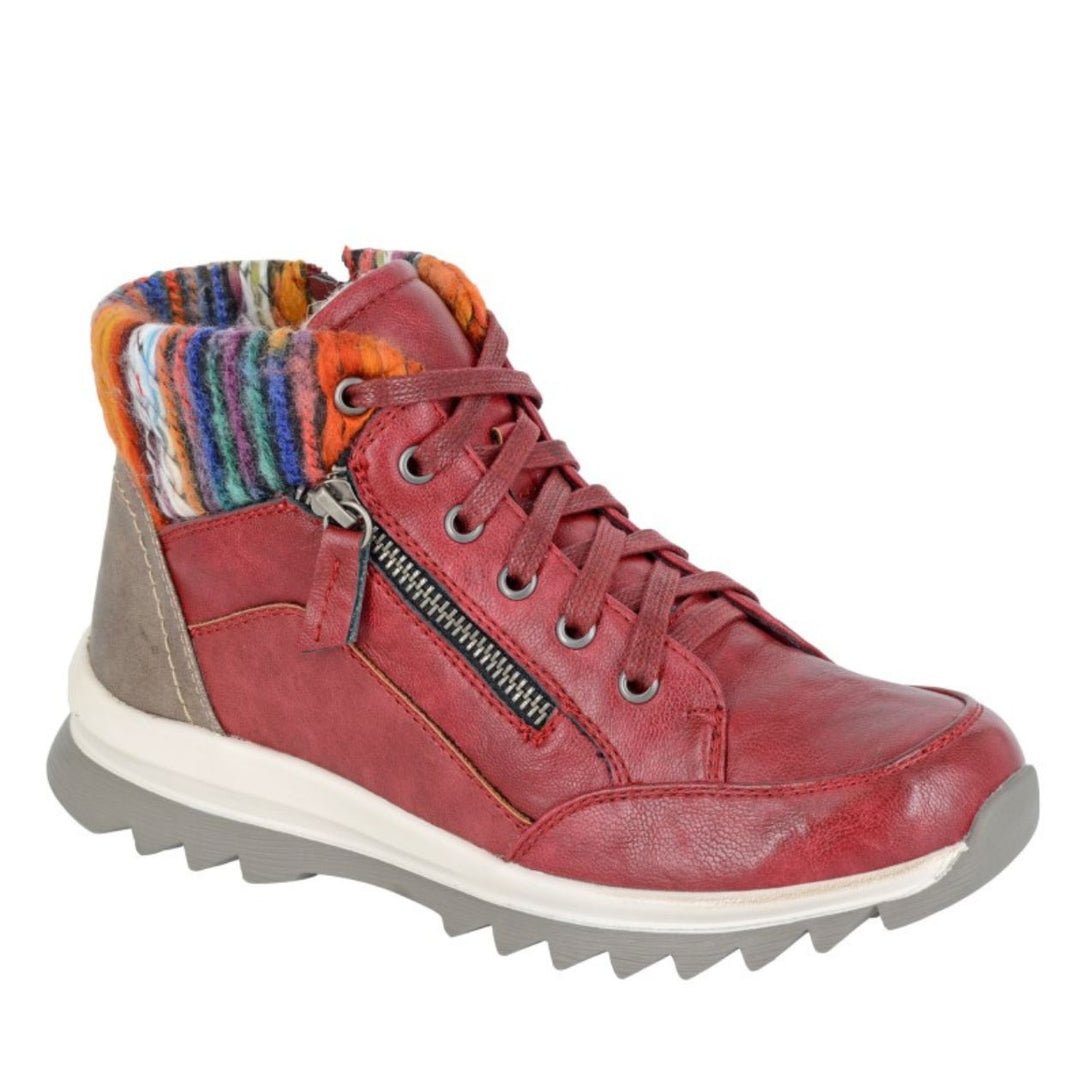 Erte Winter Faux Leather Ankle Boots Burgandy Red - Sugarplum Boutique