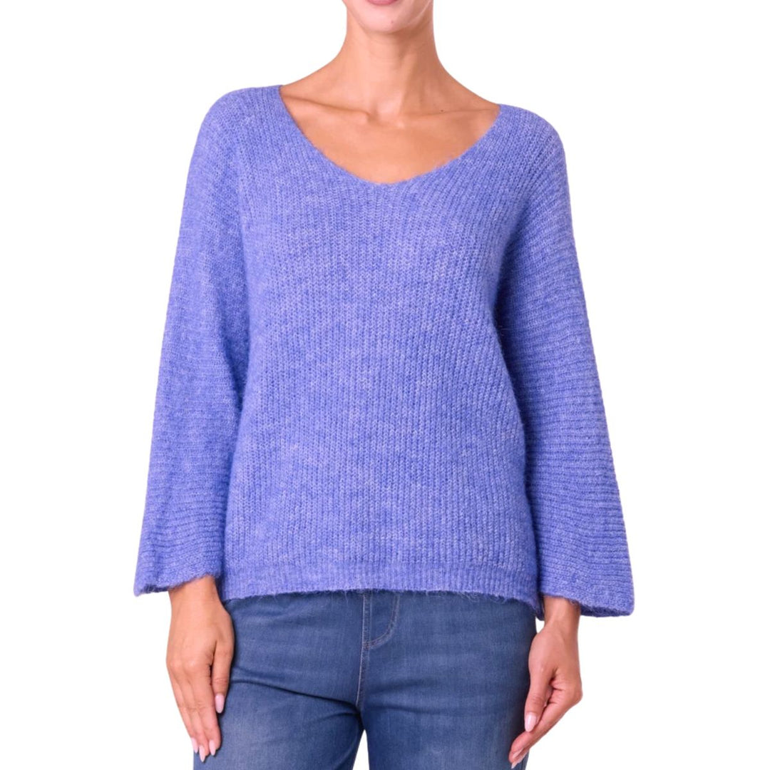 Evie Cosy Knit Denim Blue Jumper - Sugarplum Boutique