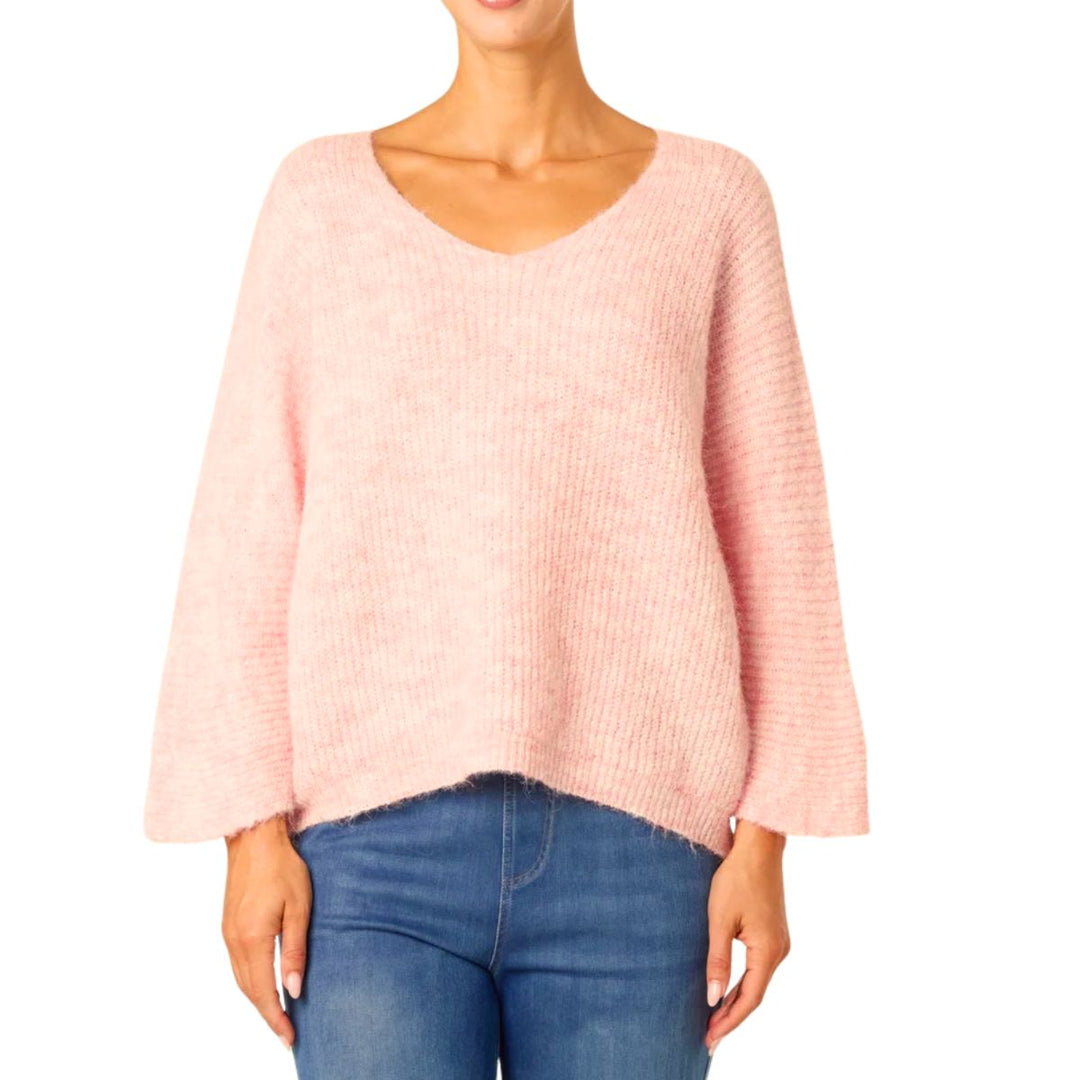 Evie Cosy Knit Pink Jumper - Sugarplum Boutique