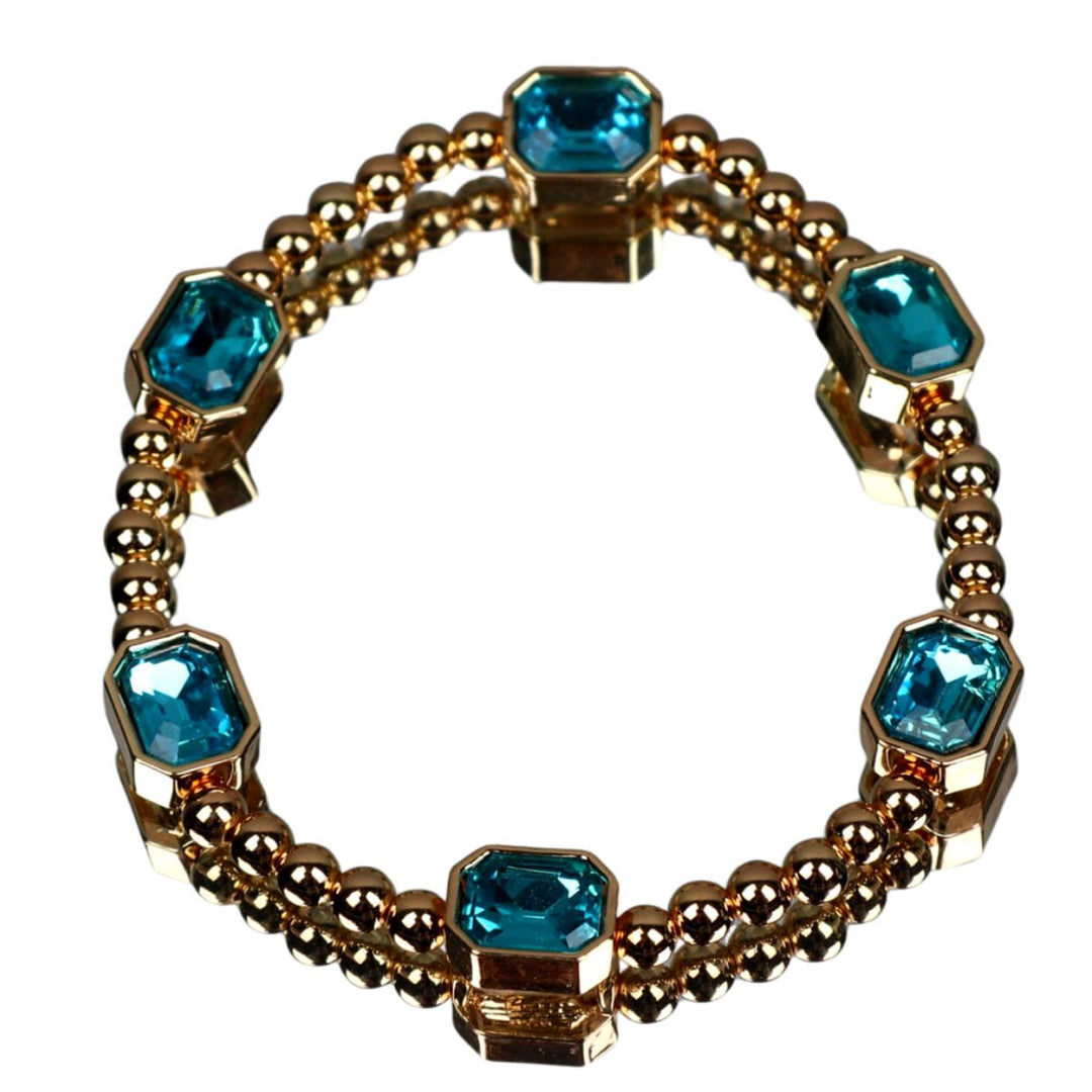 Faceted Blue Glass Bracelet - Sugarplum Boutique