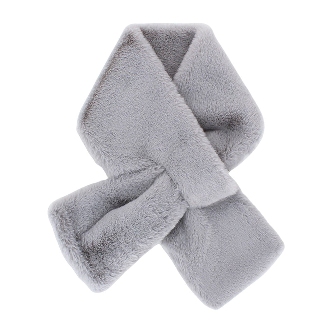 Folie Grey Faux Fur Pull Through Scarf - Sugarplum Boutique