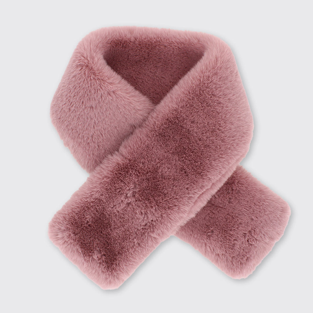 Folie Pink Faux Fur Pull Through Scarf - Sugarplum Boutique