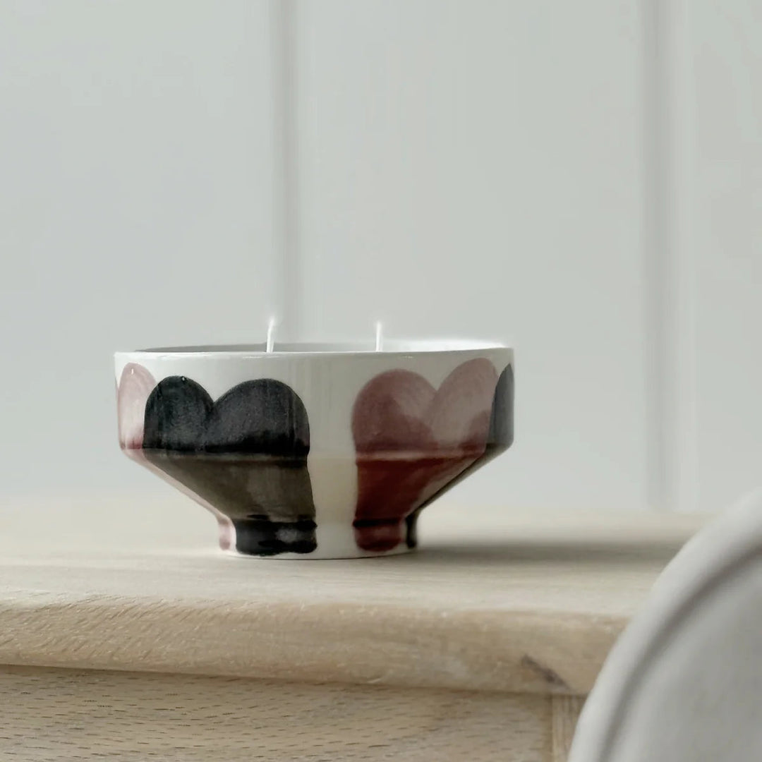 Footed Plum Ceramic Candle Bowl - Sugarplum Boutique