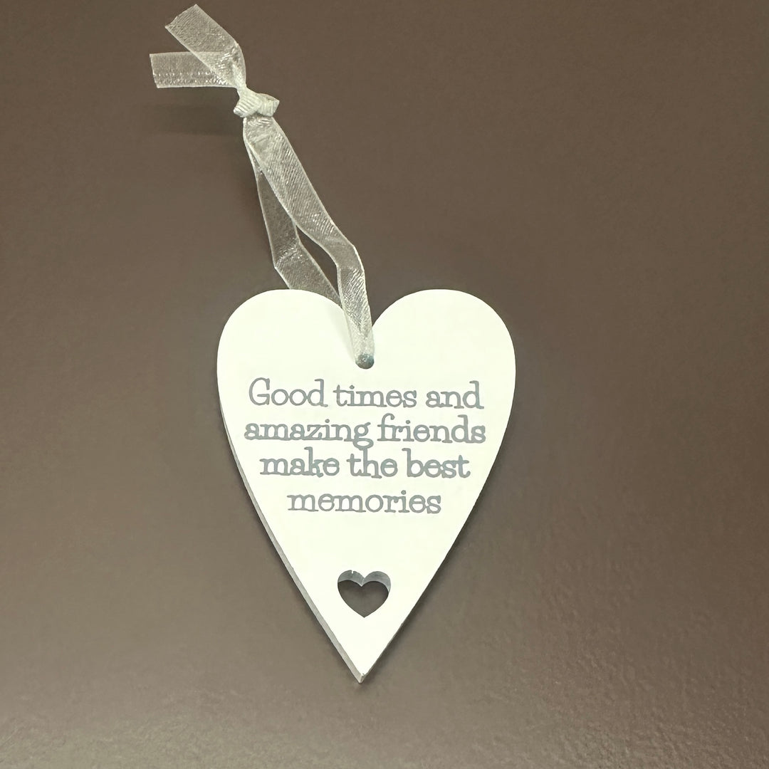 Friends Sentiment Heart Hanger Good Times - Sugarplum Boutique