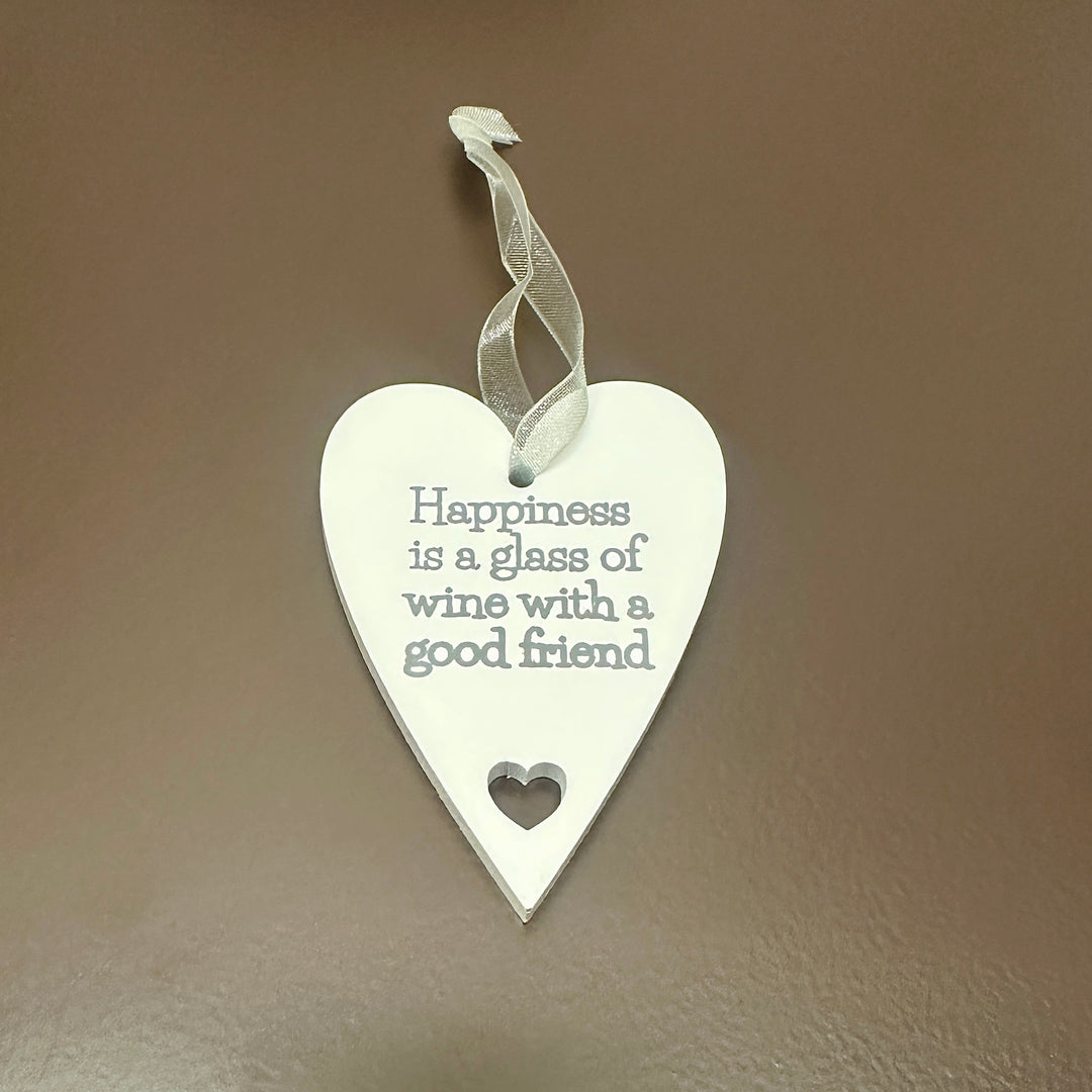 Friends Sentiment Heart Hanger Happiness - Sugarplum Boutique