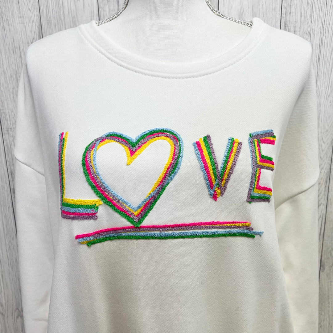 Love Cotton Sweatshirt Cream - Sugarplum Boutique