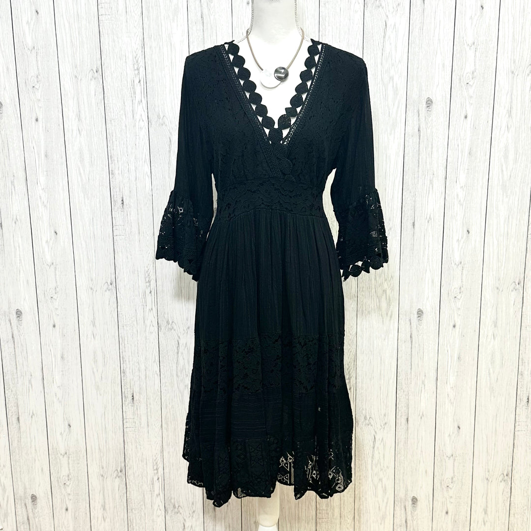 Alexi Cotton Dress Black - Sugarplum Boutique
