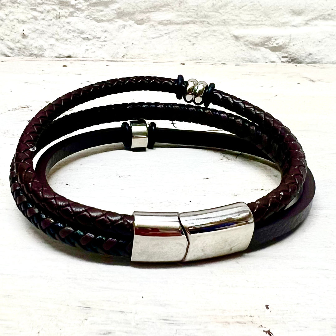 Men's Leather Bracelet - Sugarplum Boutique